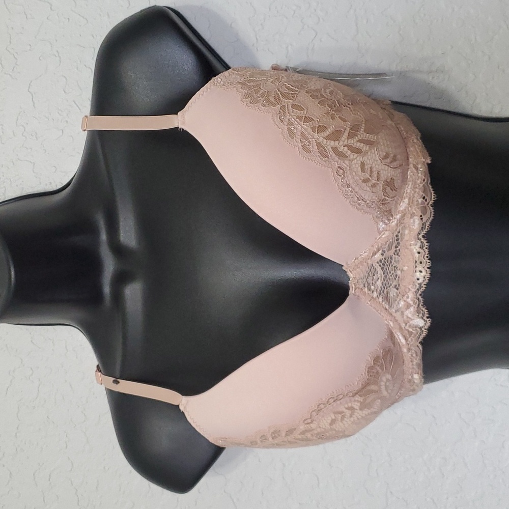 2/$30 Beatrix Scalloped Lace Rose Blush Bra Size 36C